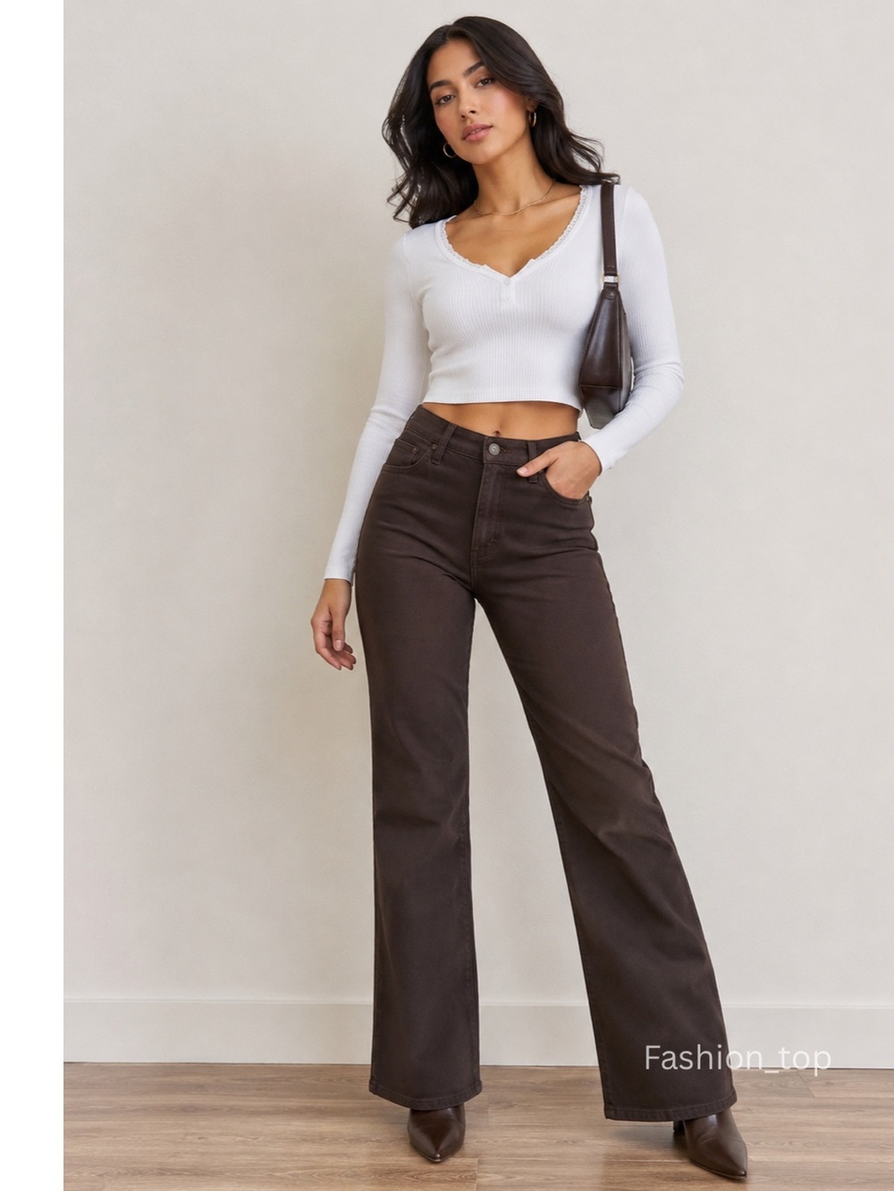 NYDJ Lift Tuck Rhinestone Embellished Not Your Daughter Deep Brown Bootcut Sz 4